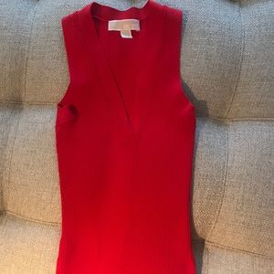 Michael kors ribbed red dress